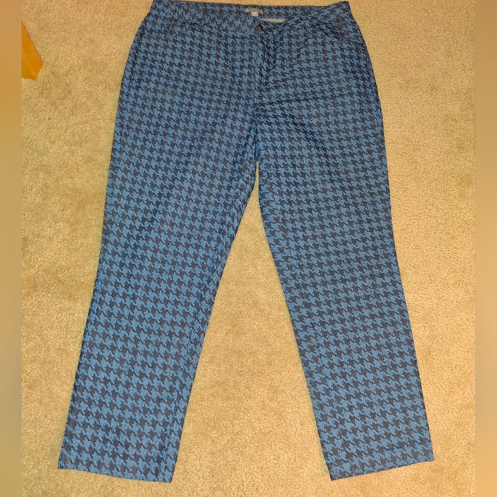 Women's Blue Houndstooth Jeans